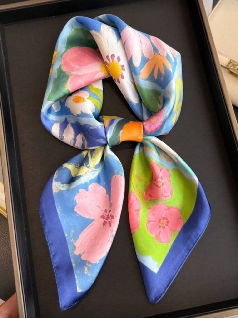 Floralblue Square Scarf N1372